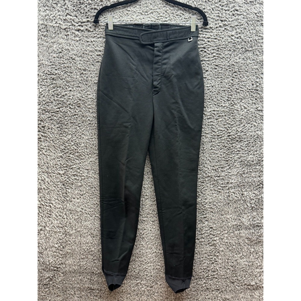 Vintage Roffe Schoeller Ski Pant Black Skifans  Stirrup‎ Outdoor Winter Sport 10